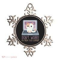 Don't Worry I'm From Tech Support Computer Cat Ornament thumb 0
