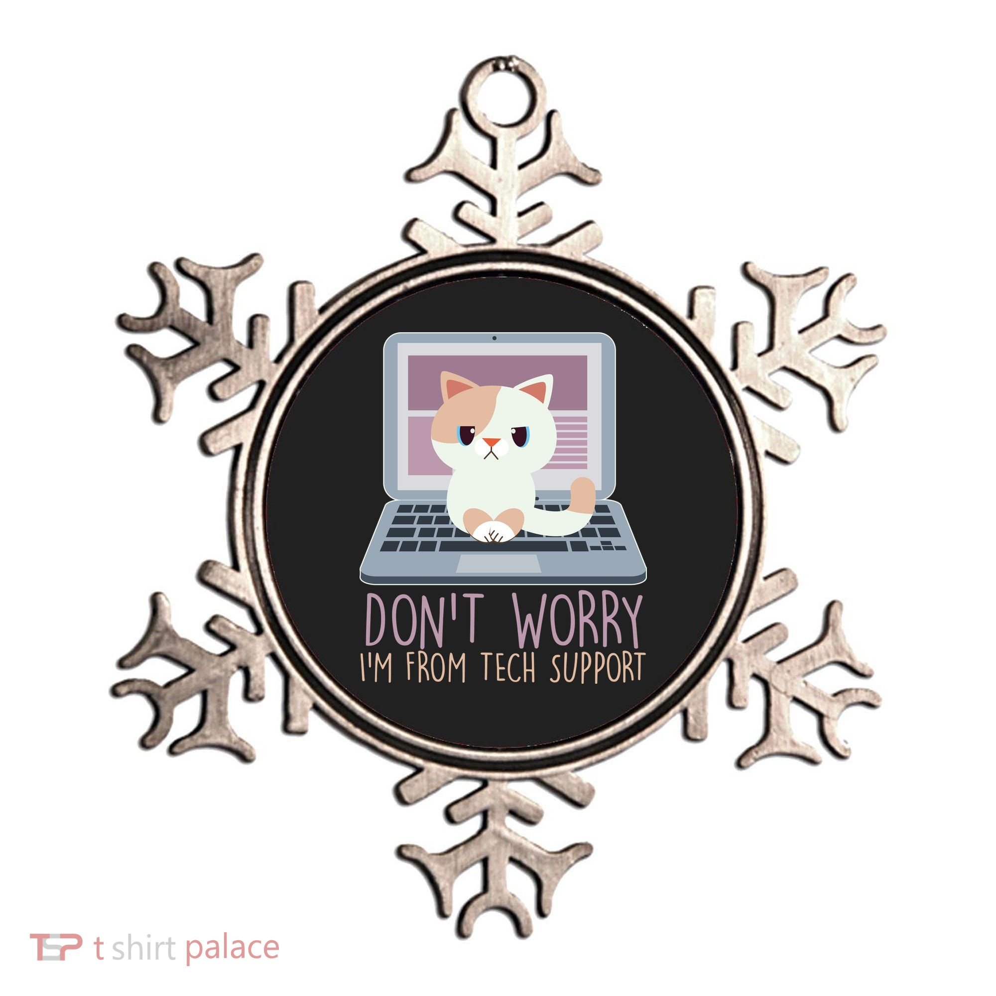 Don't Worry I'm From Tech Support Computer Cat Ornament