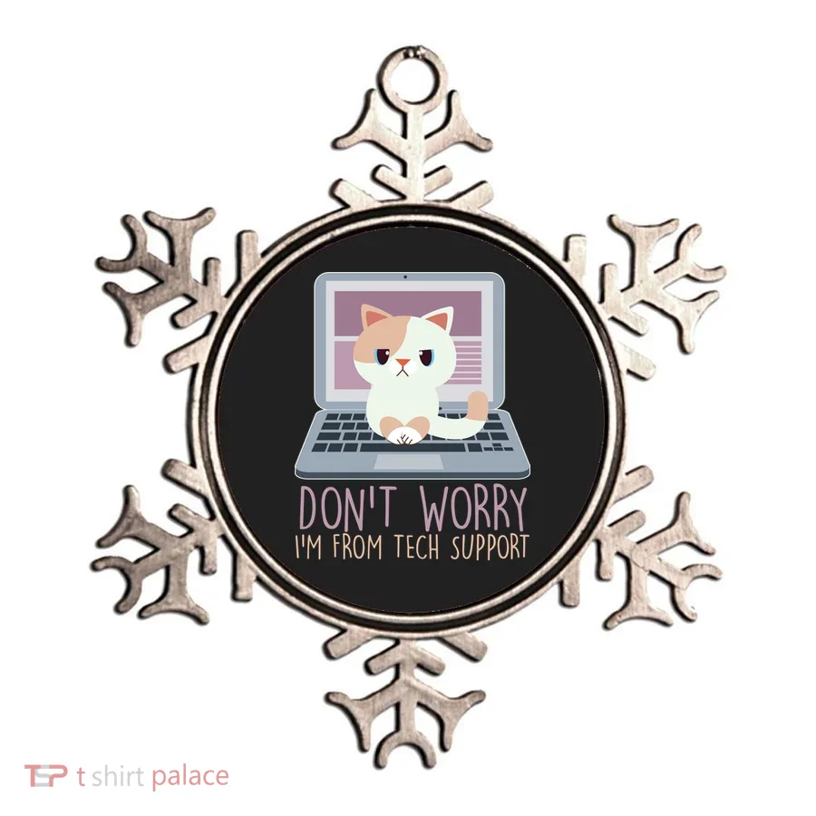 Don't Worry I'm From Tech Support Computer Cat Ornament