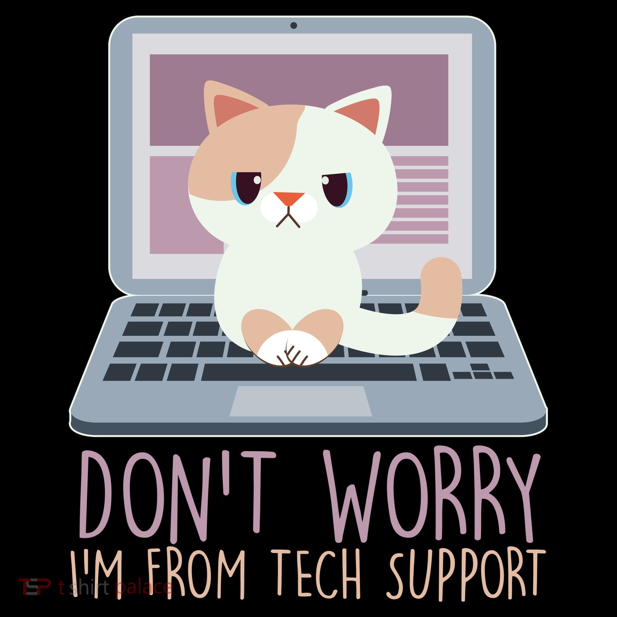 Don't Worry I'm From Tech Support Computer Cat Ornament