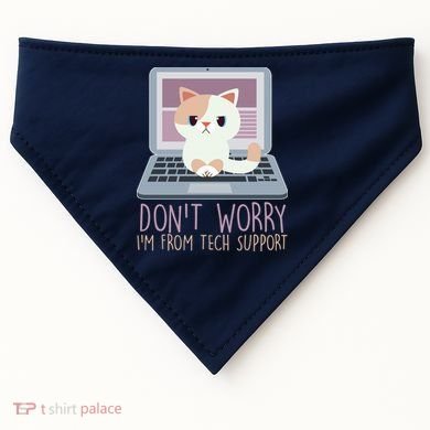 Don't Worry I'm From Tech Support Computer Cat USA-Made Doggie Bandana