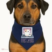 Don't Worry I'm From Tech Support Computer Cat USA-Made Doggie Bandana thumb 1