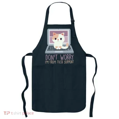 Don't Worry I'm From Tech Support Computer Cat Apron