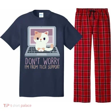 Don't Worry I'm From Tech Support Computer Cat Pajama Set
