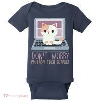 Don't Worry I'm From Tech Support Computer Cat Baby Bodysuit thumb 0