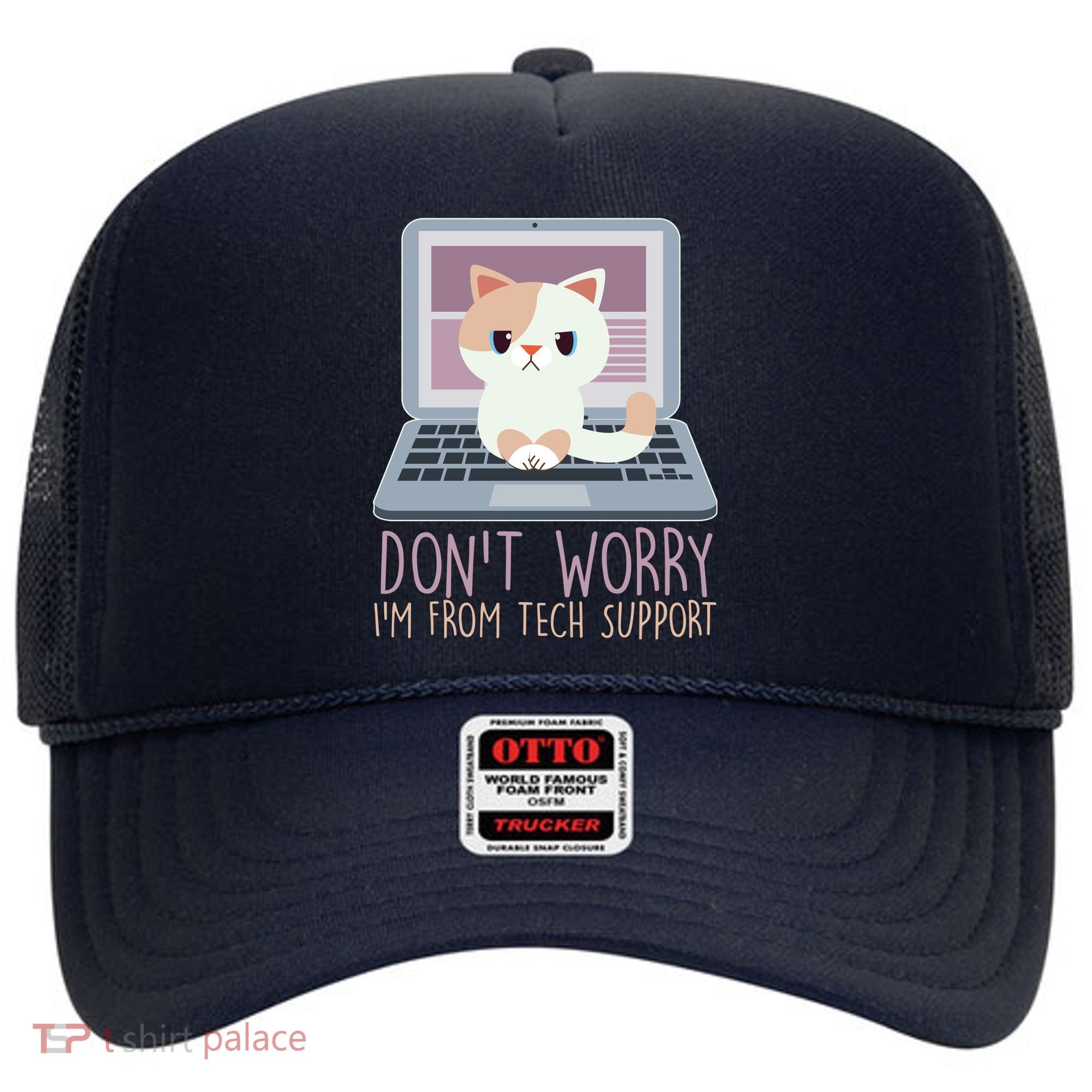 Don't Worry I'm From Tech Support Computer Cat Hat