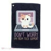 Don't Worry I'm From Tech Support Computer Cat Golf Towel thumb 0