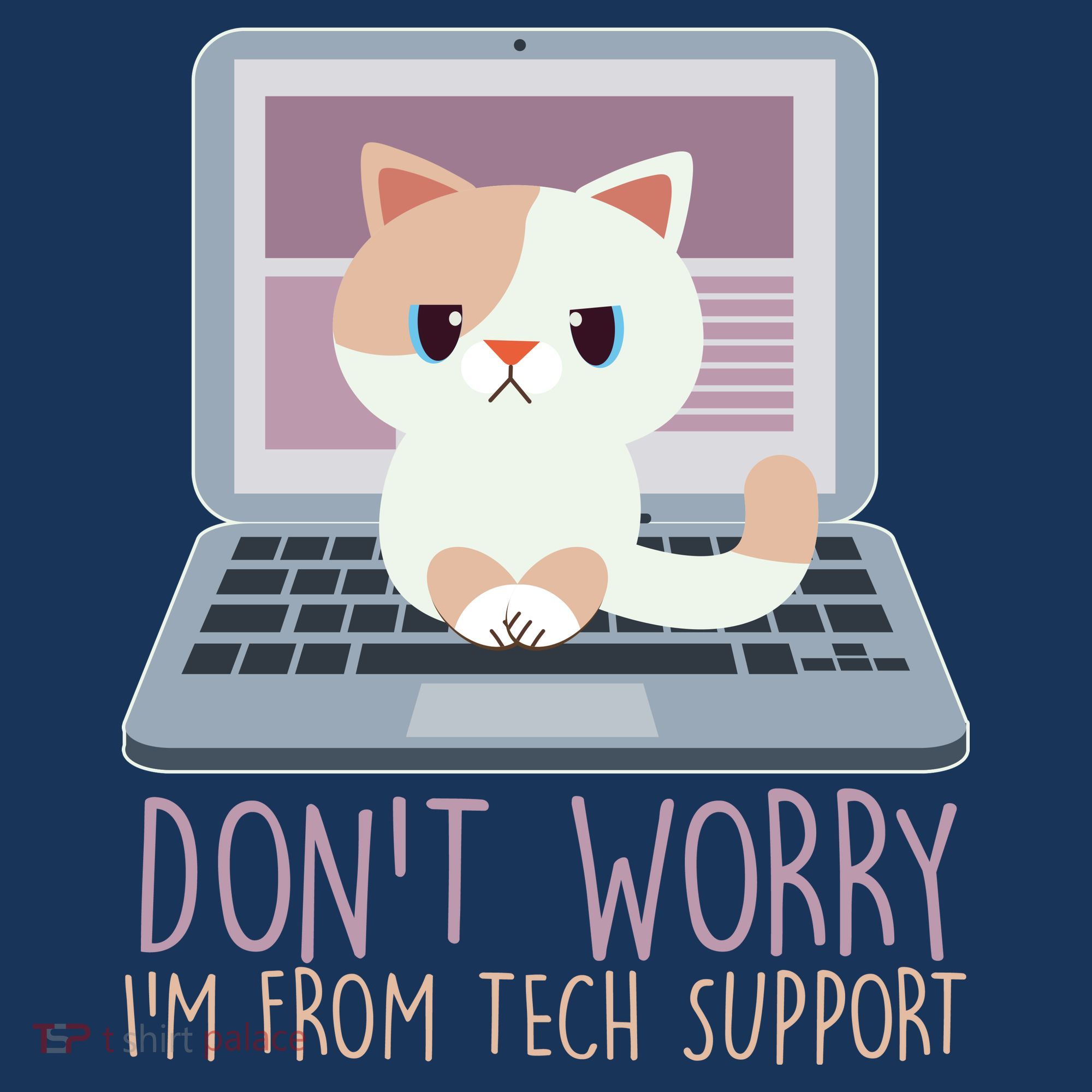 Don't Worry I'm From Tech Support Computer Cat Kids Sweatshirt