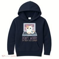 Don't Worry I'm From Tech Support Computer Cat Kids Hoodie thumb 0
