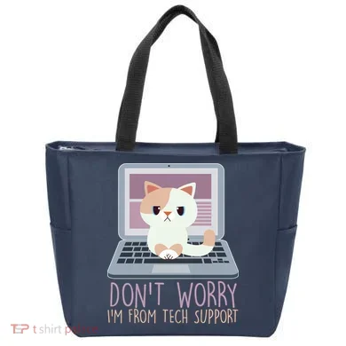 Don't Worry I'm From Tech Support Computer Cat Tote Bag