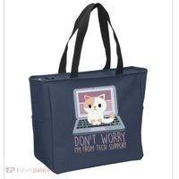 Don't Worry I'm From Tech Support Computer Cat Tote Bag thumb 2