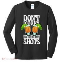 Don't Worry I Had Both My Shots Funny Tequila Drinking Kids Long Sleeve Shirt thumb 0