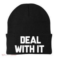 Deal With It Funny Sayings Gift For Men Women Beanie thumb 0