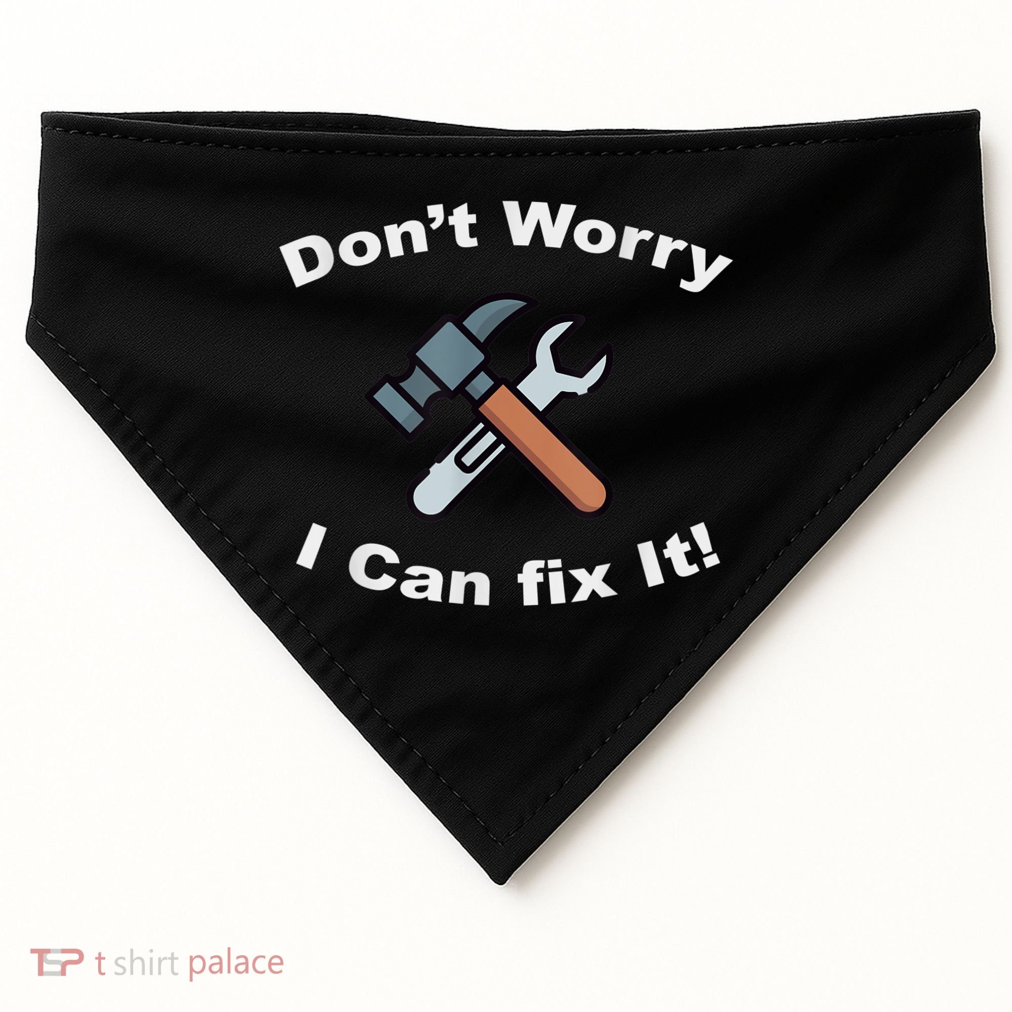 Don't Worry I Can Fix It! Funny Mechanic Ts USA-Made Doggie Bandana