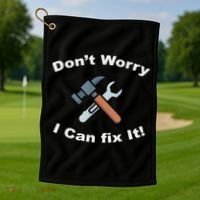 Don't Worry I Can Fix It! Funny Mechanic Ts Golf Towel thumb 1