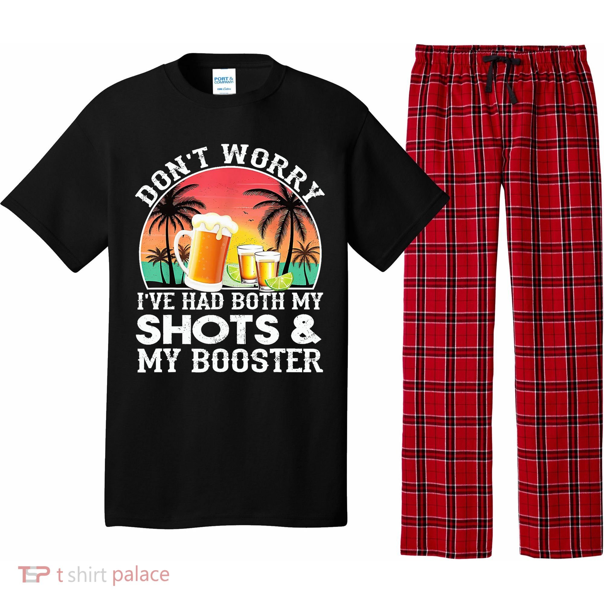Don't Worry I've Had Both My Shots Booster Summer Sunset Gift Pajama Set