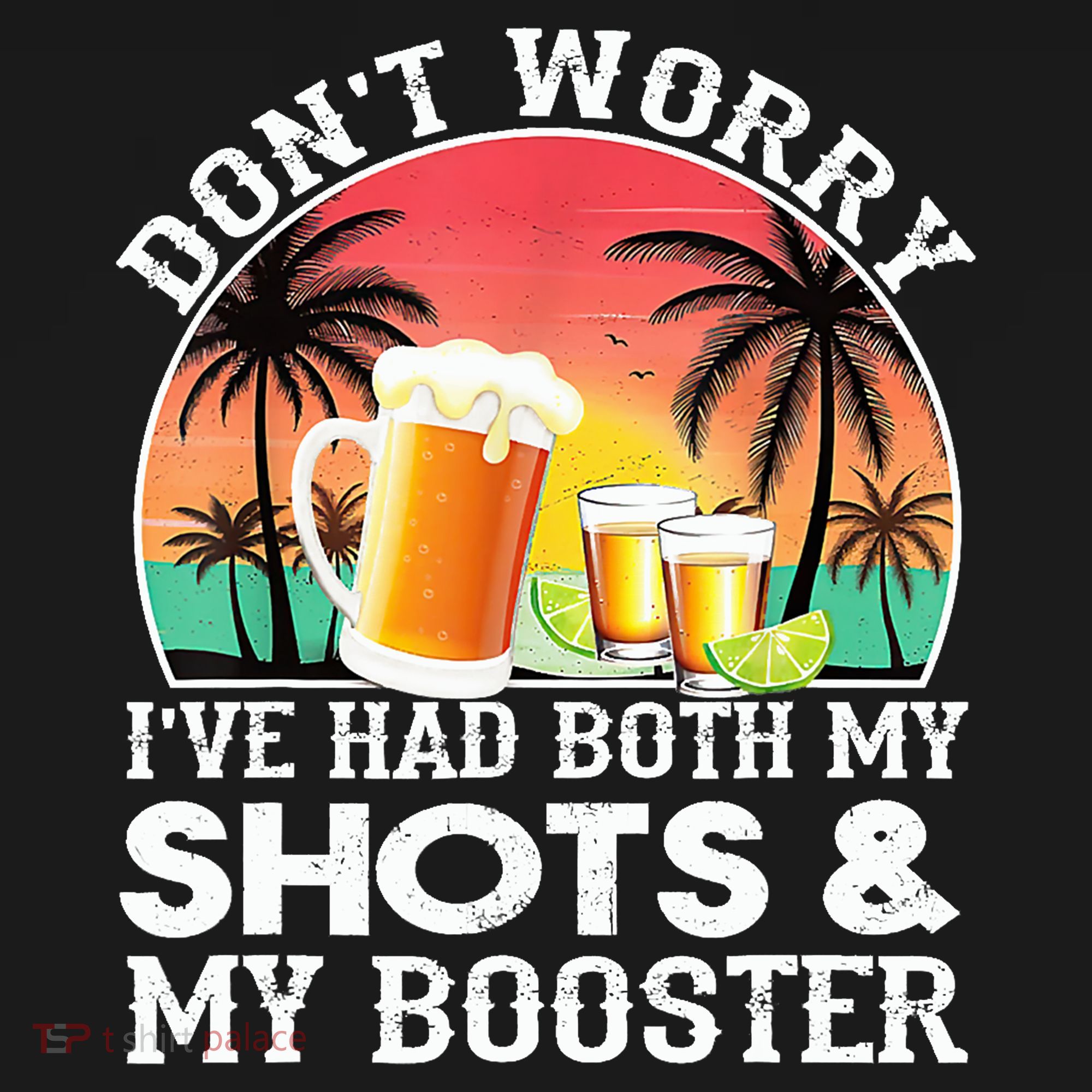 Don't Worry I've Had Both My Shots Booster Summer Sunset Gift Ornament