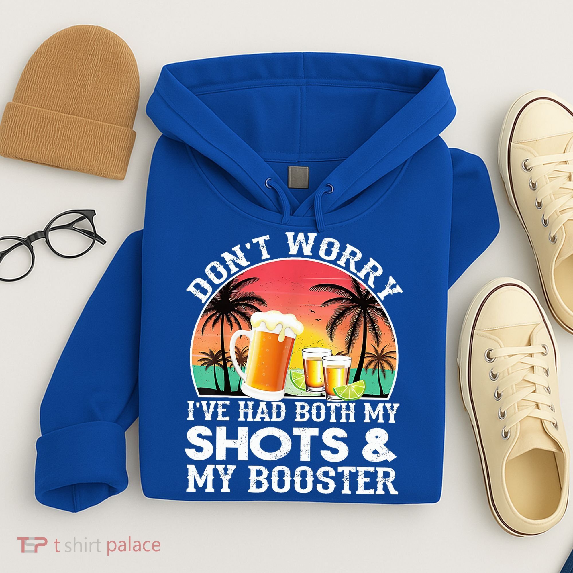 Don't Worry I've Had Both My Shots Booster Summer Sunset Gift Hoodie