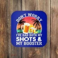 Don't Worry I've Had Both My Shots Booster Summer Sunset Gift Coaster thumb 0