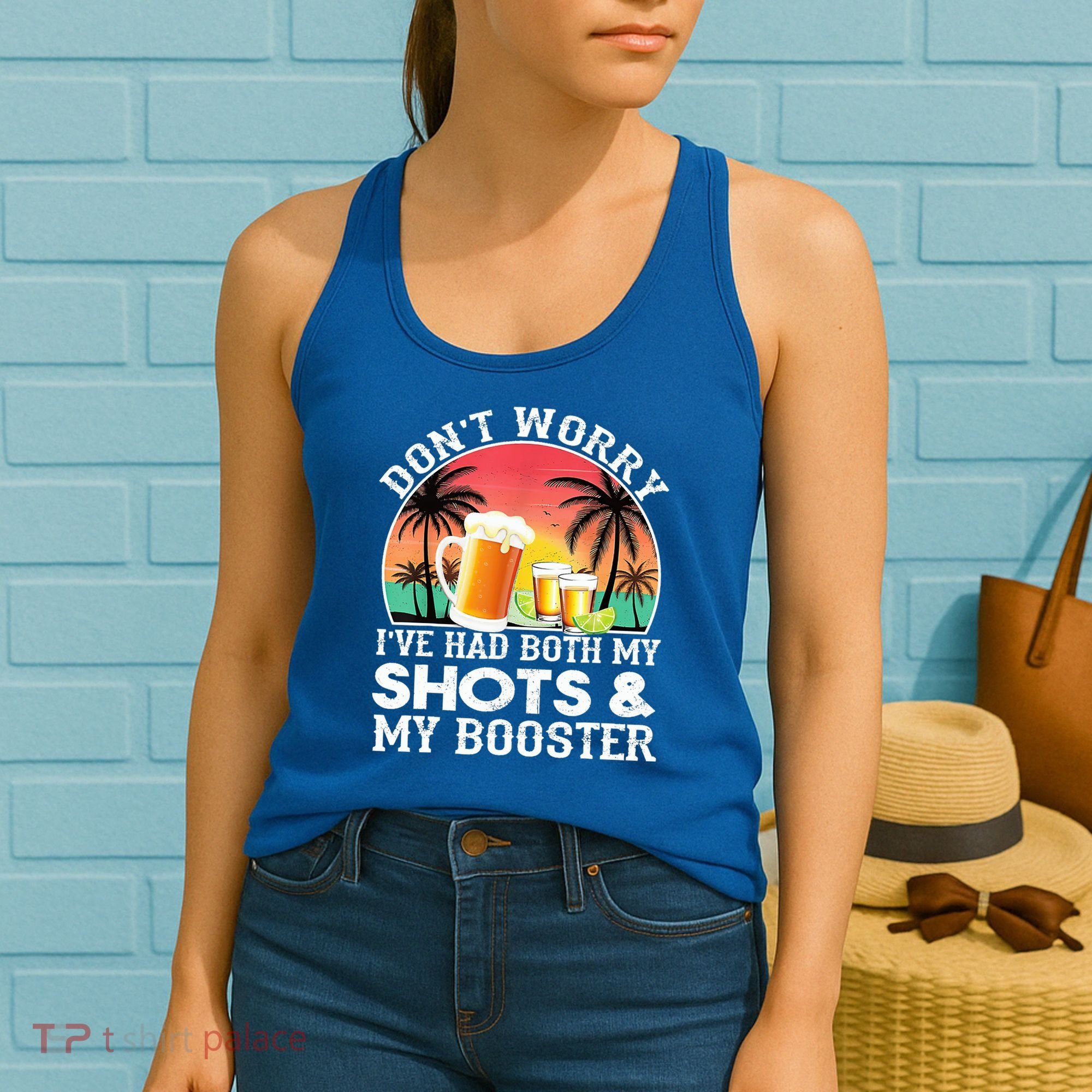Don't Worry I've Had Both My Shots Booster Summer Sunset Gift Women's Tank Top