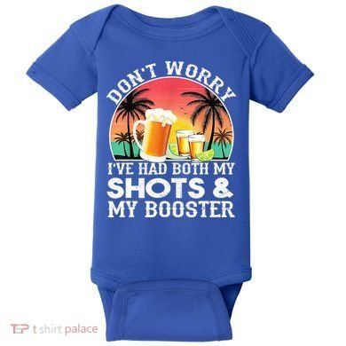 Don't Worry I've Had Both My Shots Booster Summer Sunset Gift Baby Bodysuit