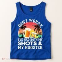 Don't Worry I've Had Both My Shots Booster Summer Sunset Gift Tank Top thumb 2