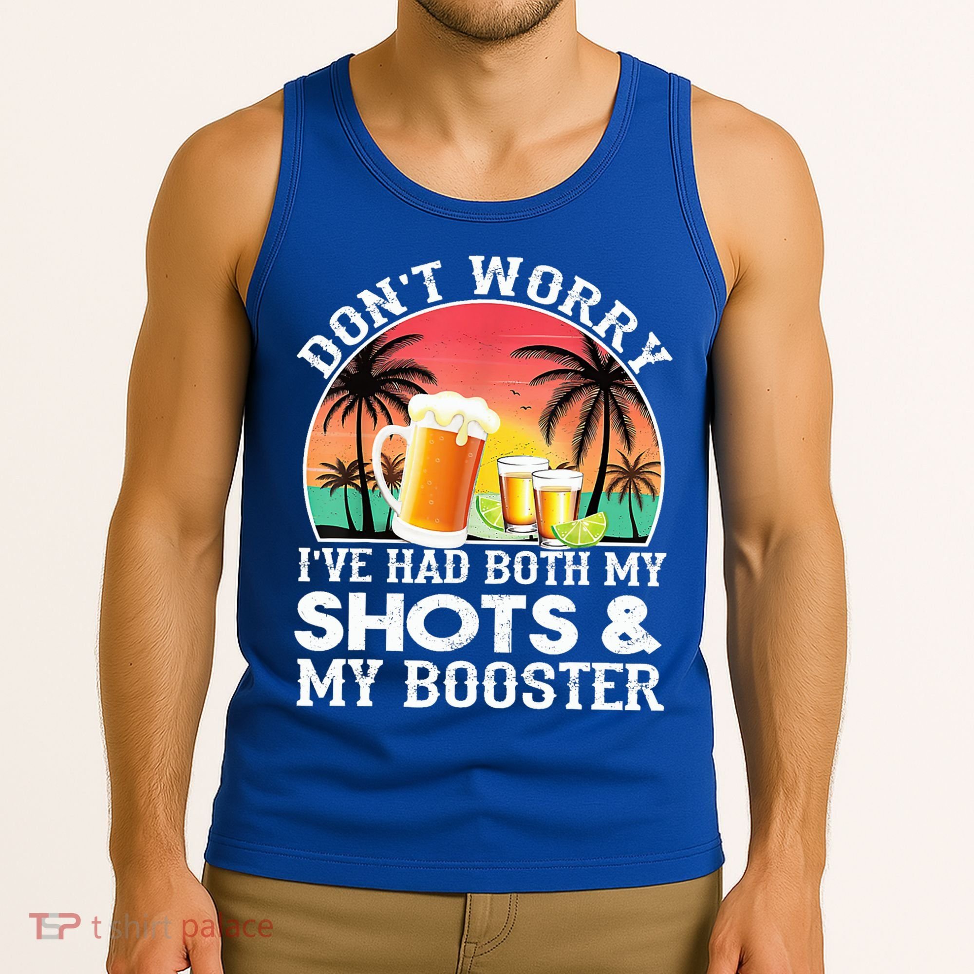 Don't Worry I've Had Both My Shots Booster Summer Sunset Gift Tank Top