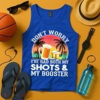 Don't Worry I've Had Both My Shots Booster Summer Sunset Gift Tank Top thumb 4