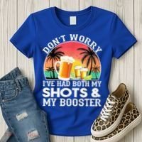 Don't Worry I've Had Both My Shots Booster Summer Sunset Gift Women's T-Shirt thumb 3
