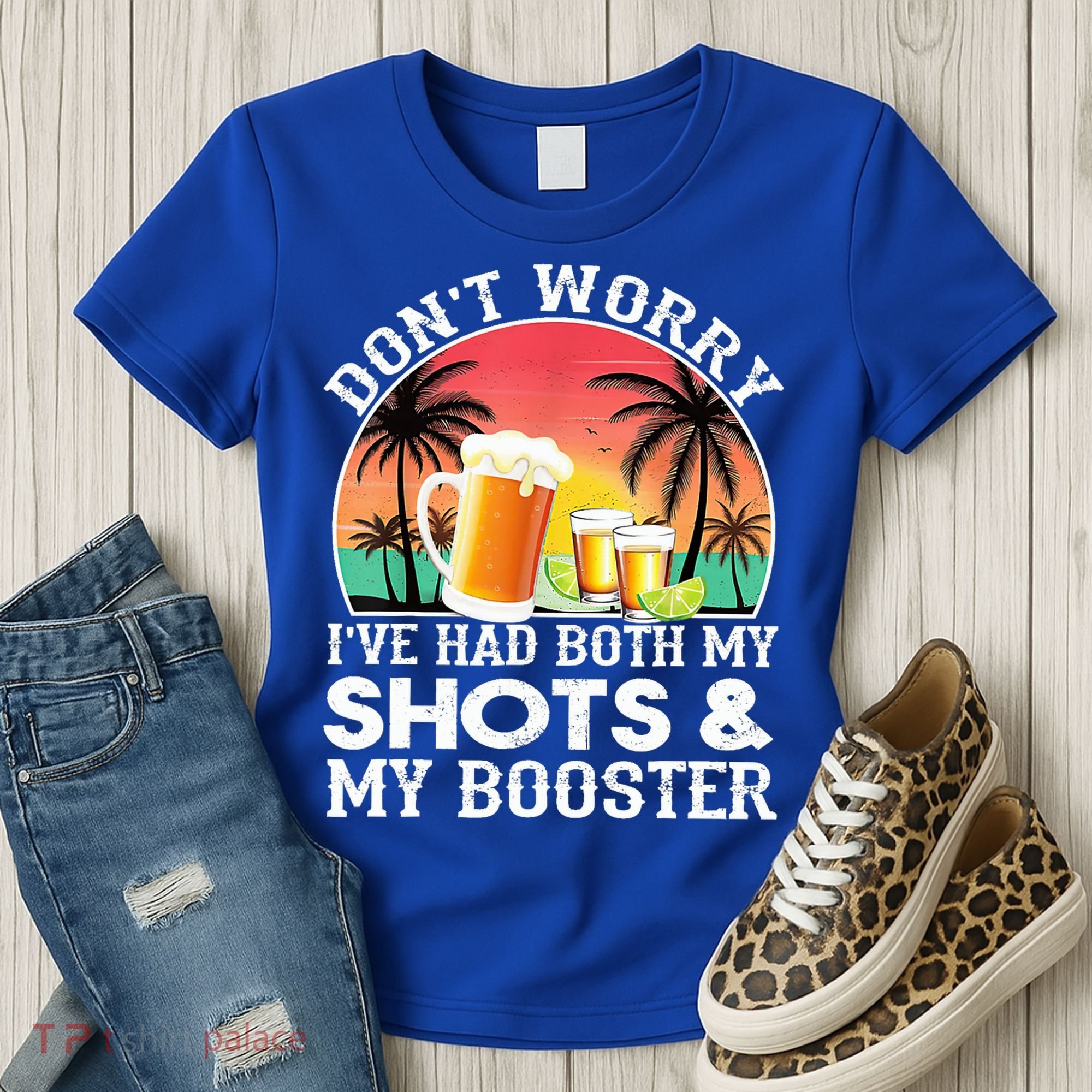Don't Worry I've Had Both My Shots Booster Summer Sunset Gift Women's T-Shirt