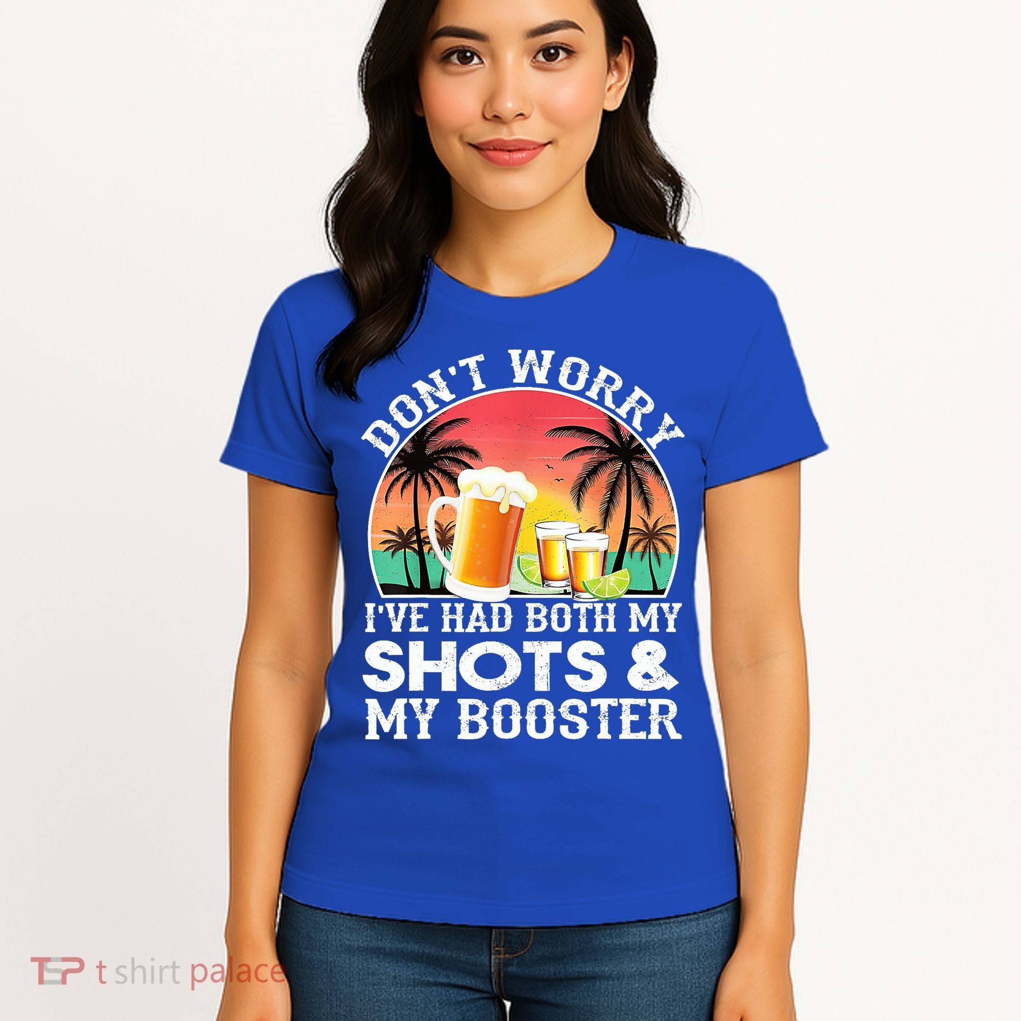 Don't Worry I've Had Both My Shots Booster Summer Sunset Gift Women's T-Shirt