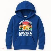 Don't Worry I've Had Both My Shots Booster Summer Sunset Gift Kids Hoodie thumb 0