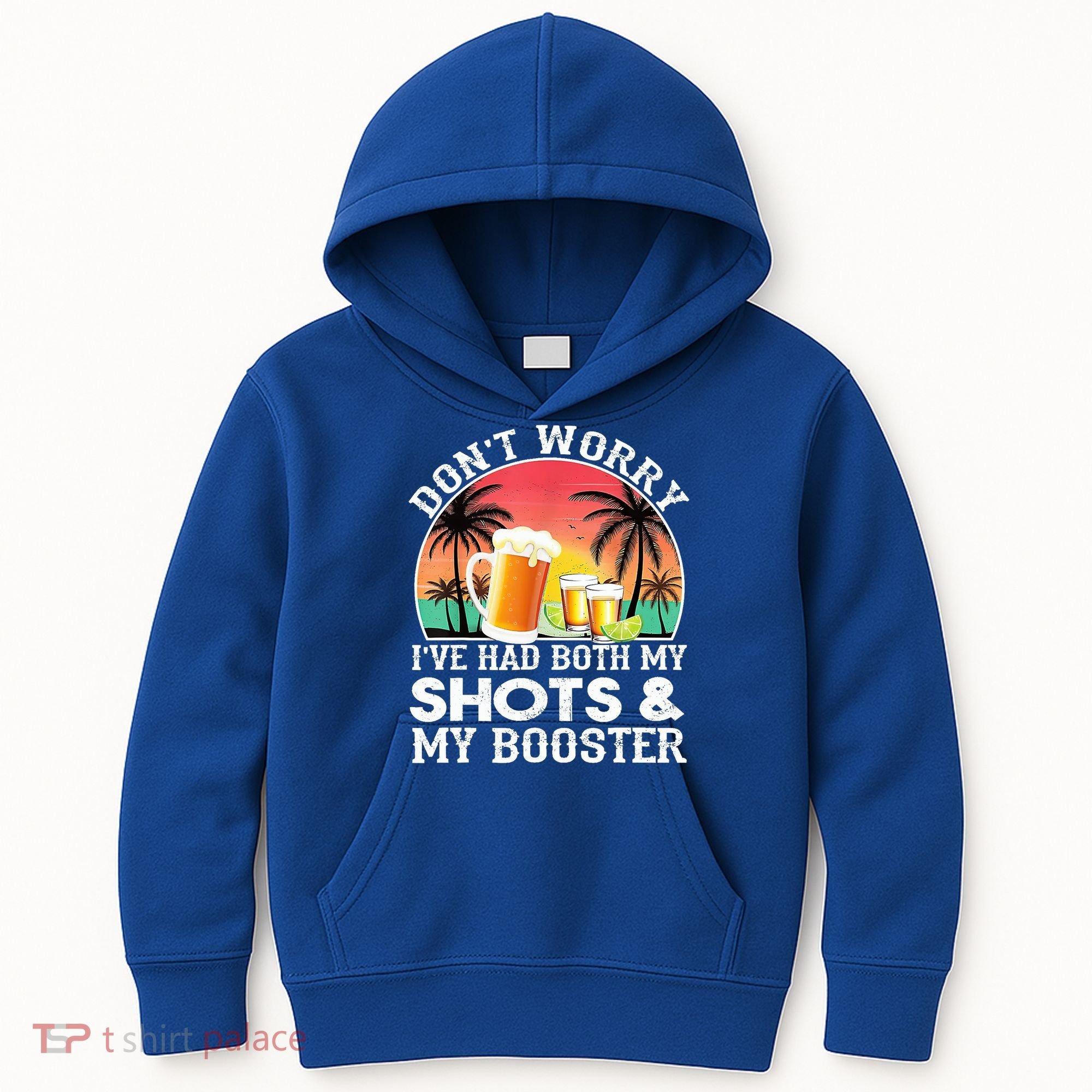 Don't Worry I've Had Both My Shots Booster Summer Sunset Gift Kids Hoodie