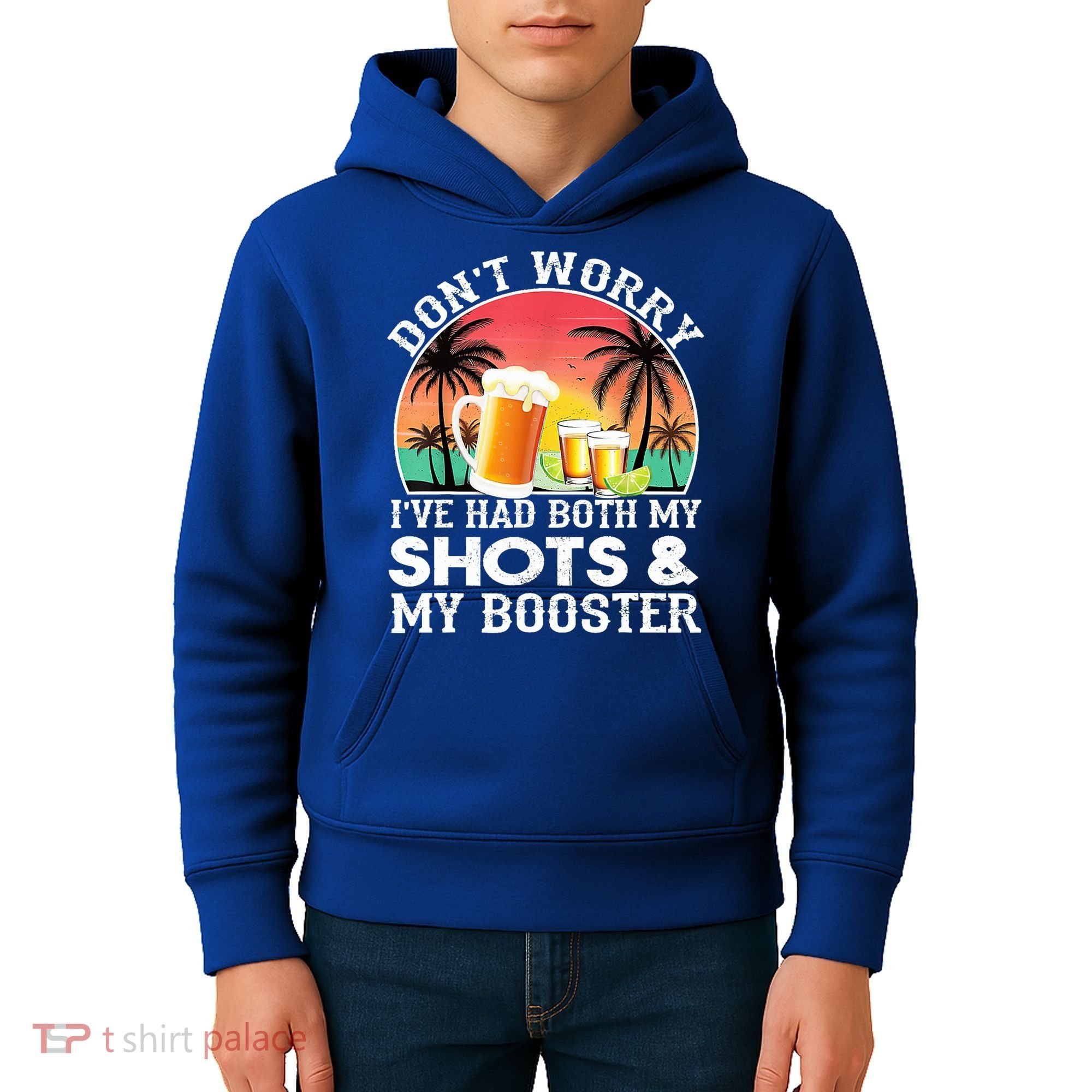Don't Worry I've Had Both My Shots Booster Summer Sunset Gift Kids Hoodie