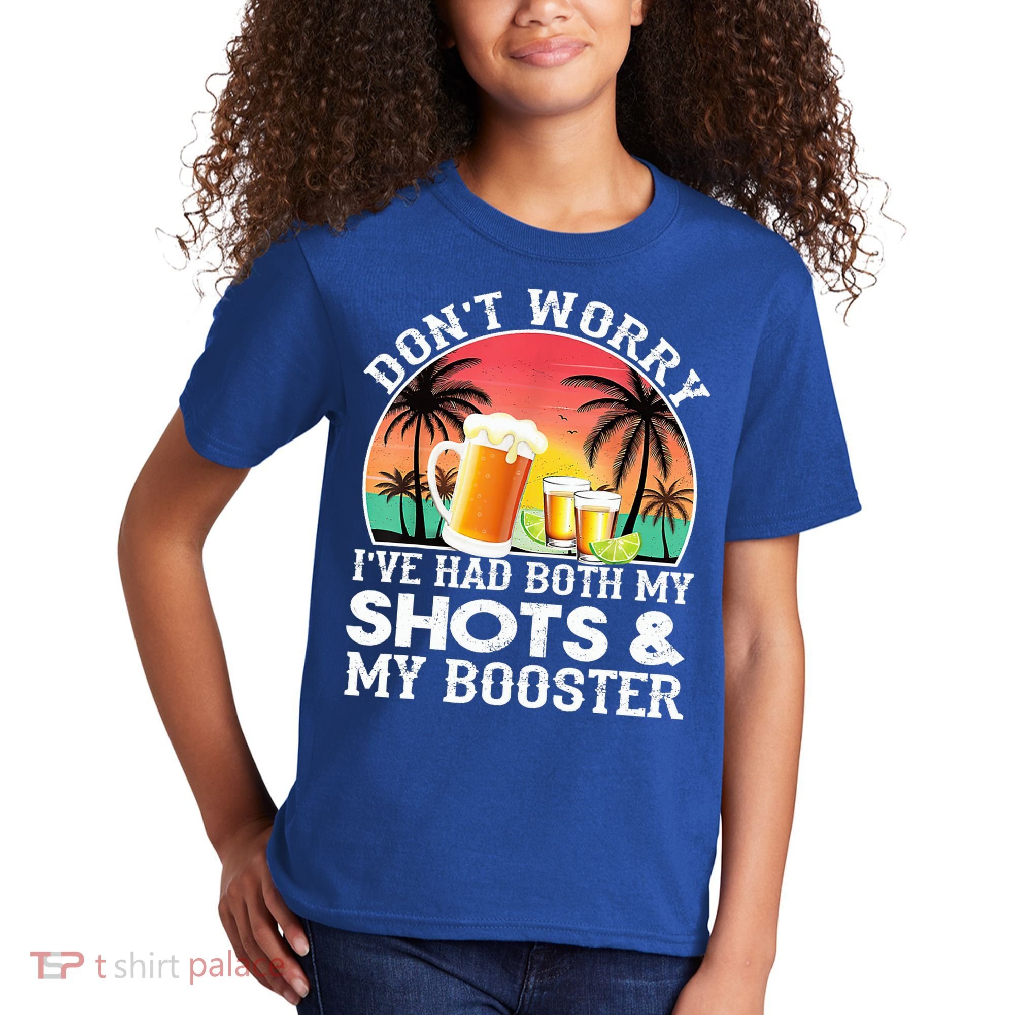 Don't Worry I've Had Both My Shots Booster Summer Sunset Gift Kids T-Shirt