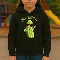 Dill With It Dill Pickle Dill Pickles Dill With It Kids Hoodie thumb 3