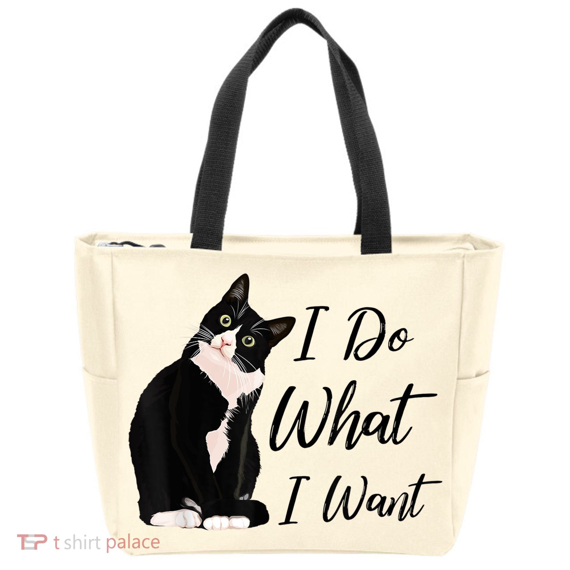 Do What I Want Tuxedo Cat Mom Cute Funny Graphic TShirt Tote Bag