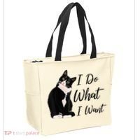 Do What I Want Tuxedo Cat Mom Cute Funny Graphic TShirt Tote Bag thumb 2