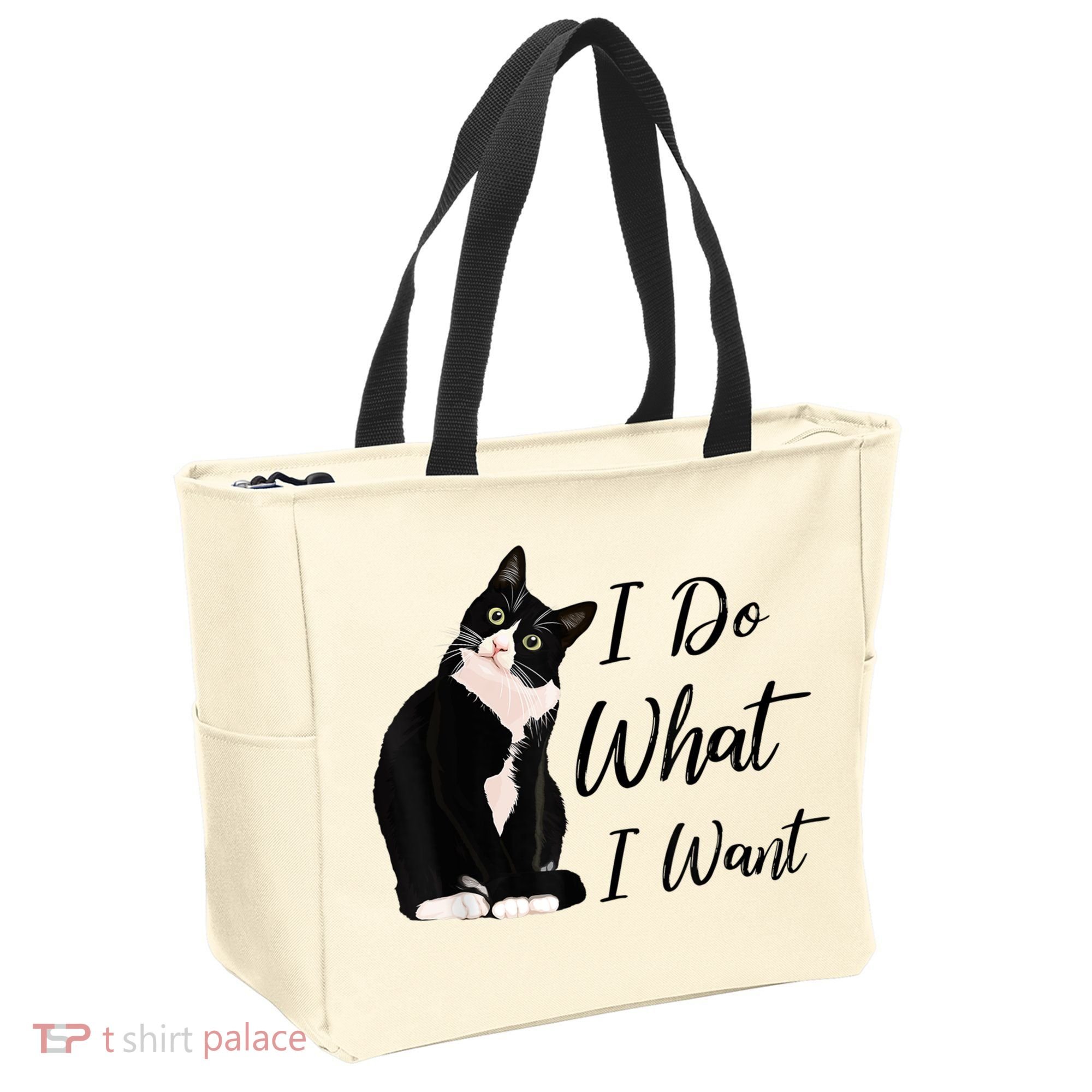 Do What I Want Tuxedo Cat Mom Cute Funny Graphic TShirt Tote Bag