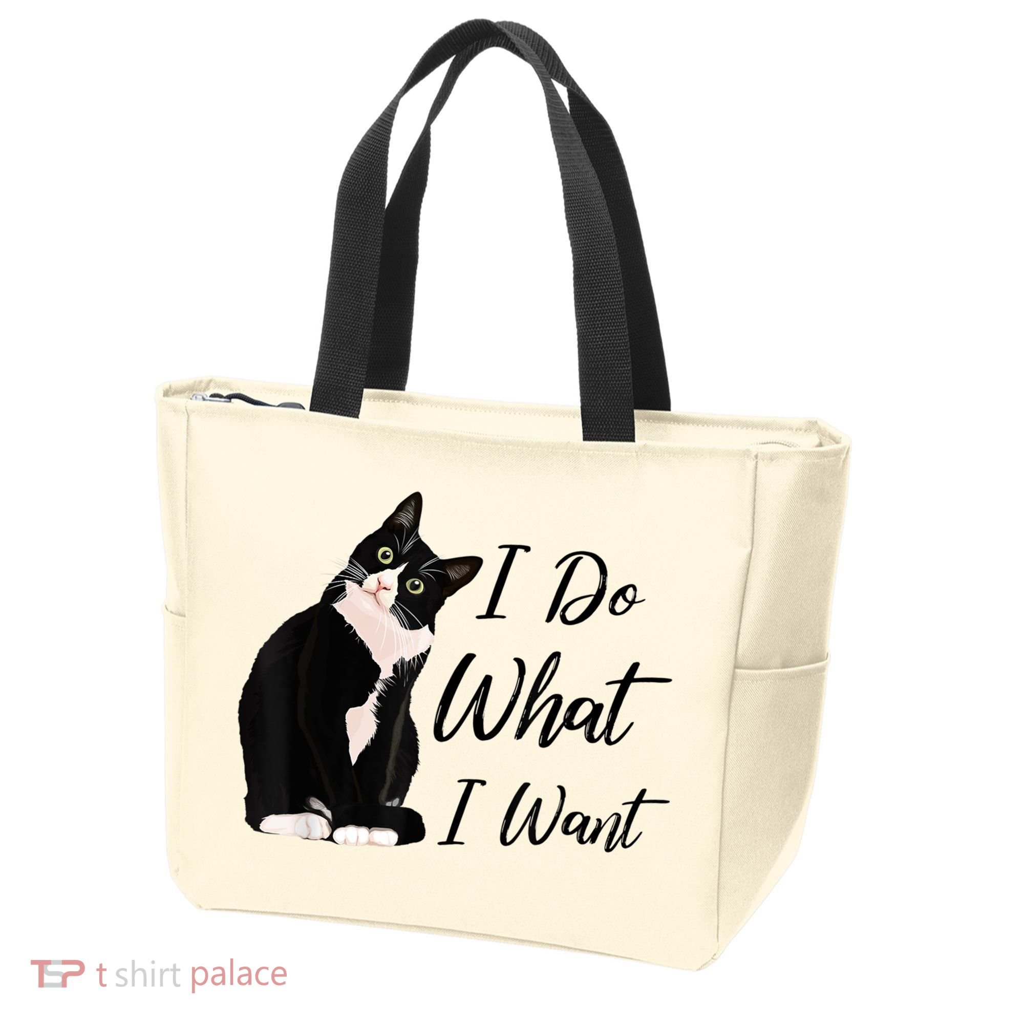 Do What I Want Tuxedo Cat Mom Cute Funny Graphic TShirt Tote Bag