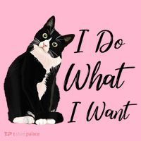 Do What I Want Tuxedo Cat Mom Cute Funny Graphic TShirt Coaster thumb 2
