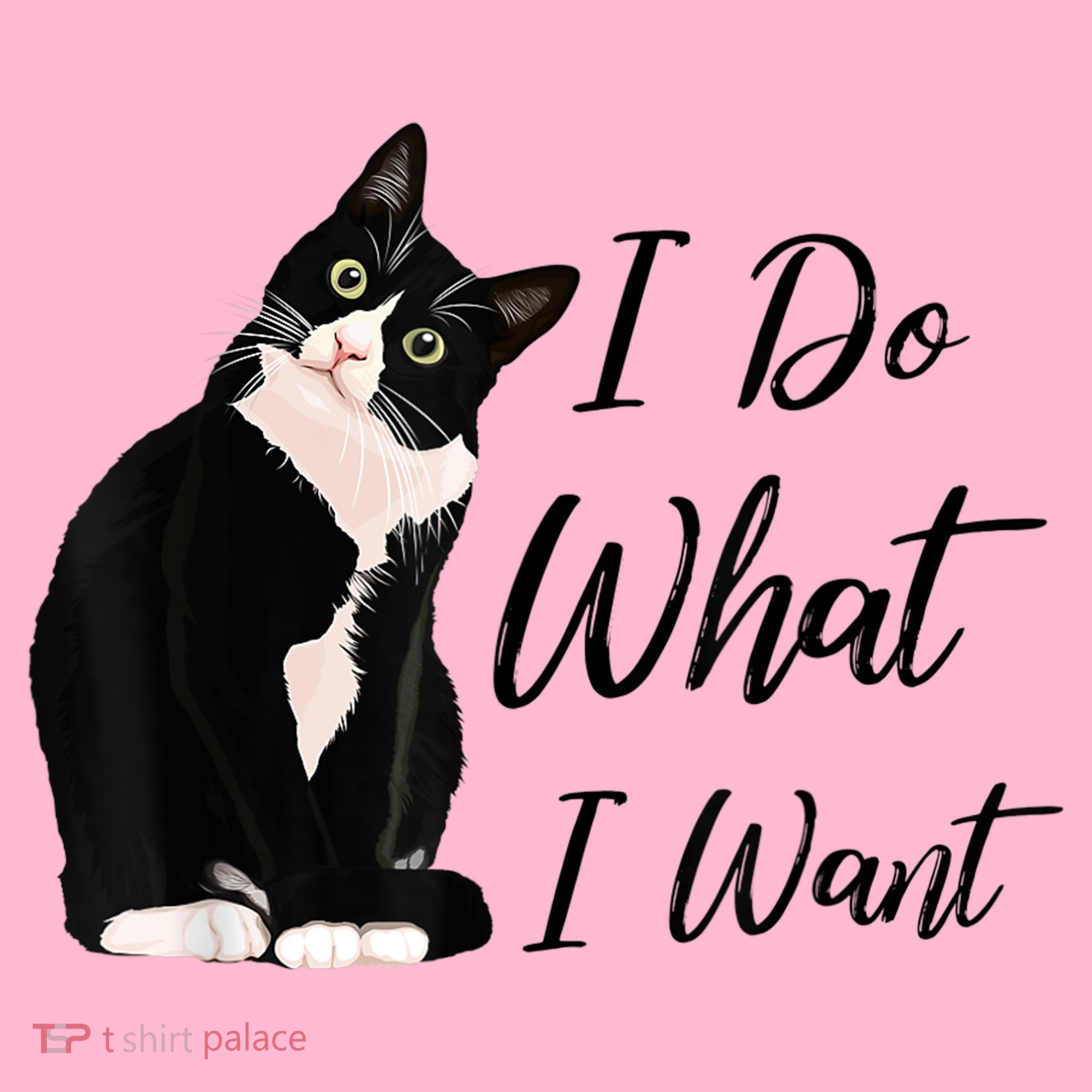 Do What I Want Tuxedo Cat Mom Cute Funny Graphic TShirt Coaster
