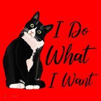 Do What I Want Tuxedo Cat Mom Cute Funny Graphic TShirt Santa Hat thumb 1
