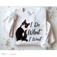 Do What I Want Tuxedo Cat Mom Cute Funny Graphic TShirt Sweatshirt thumb 2