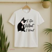 Do What I Want Tuxedo Cat Mom Cute Funny Graphic TShirt T-Shirt thumb 2