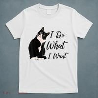 Do What I Want Tuxedo Cat Mom Cute Funny Graphic TShirt T-Shirt thumb 5