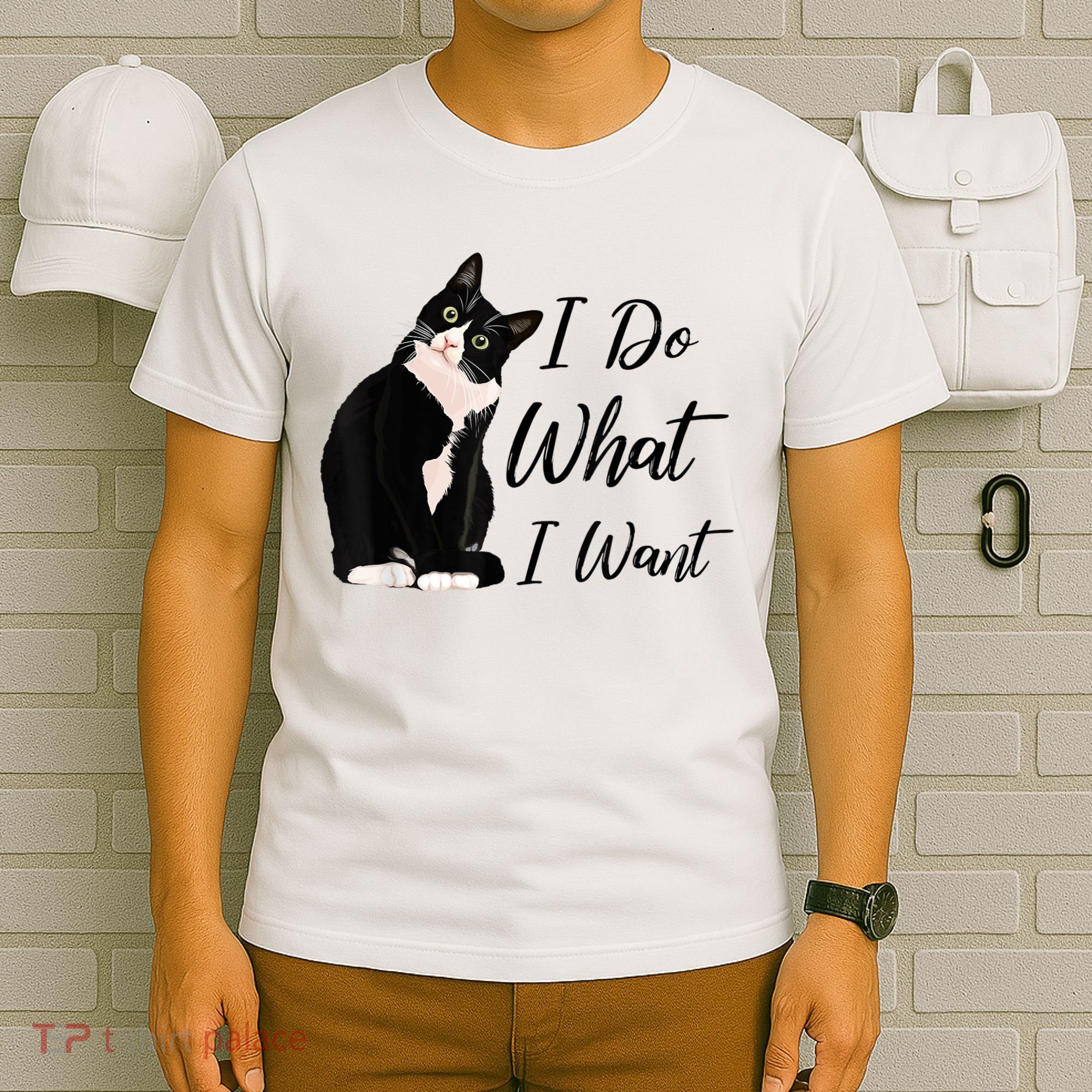Do What I Want Tuxedo Cat Mom Cute Funny Graphic TShirt T-Shirt