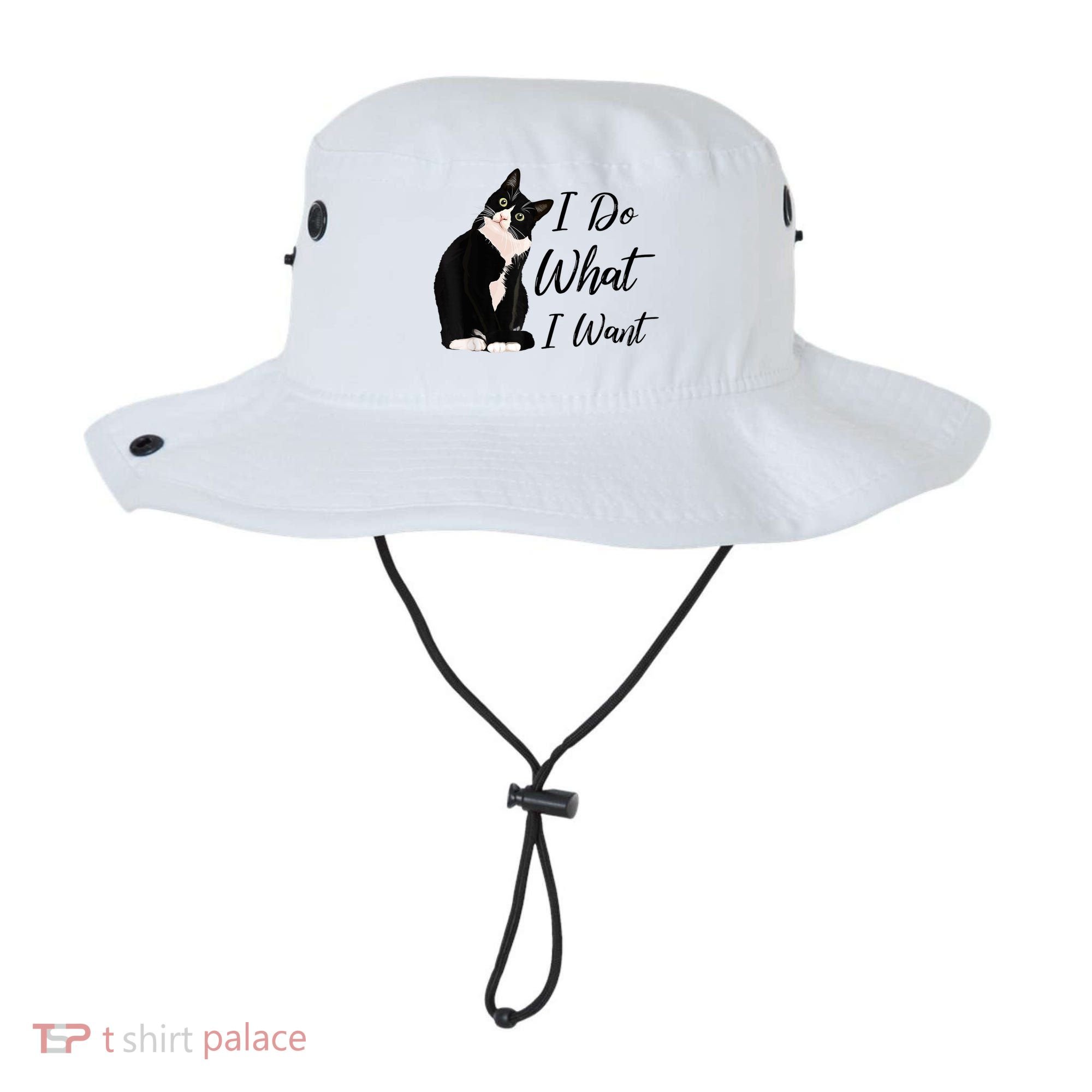 Do What I Want Tuxedo Cat Mom Cute Funny Graphic TShirt Bucket Hat