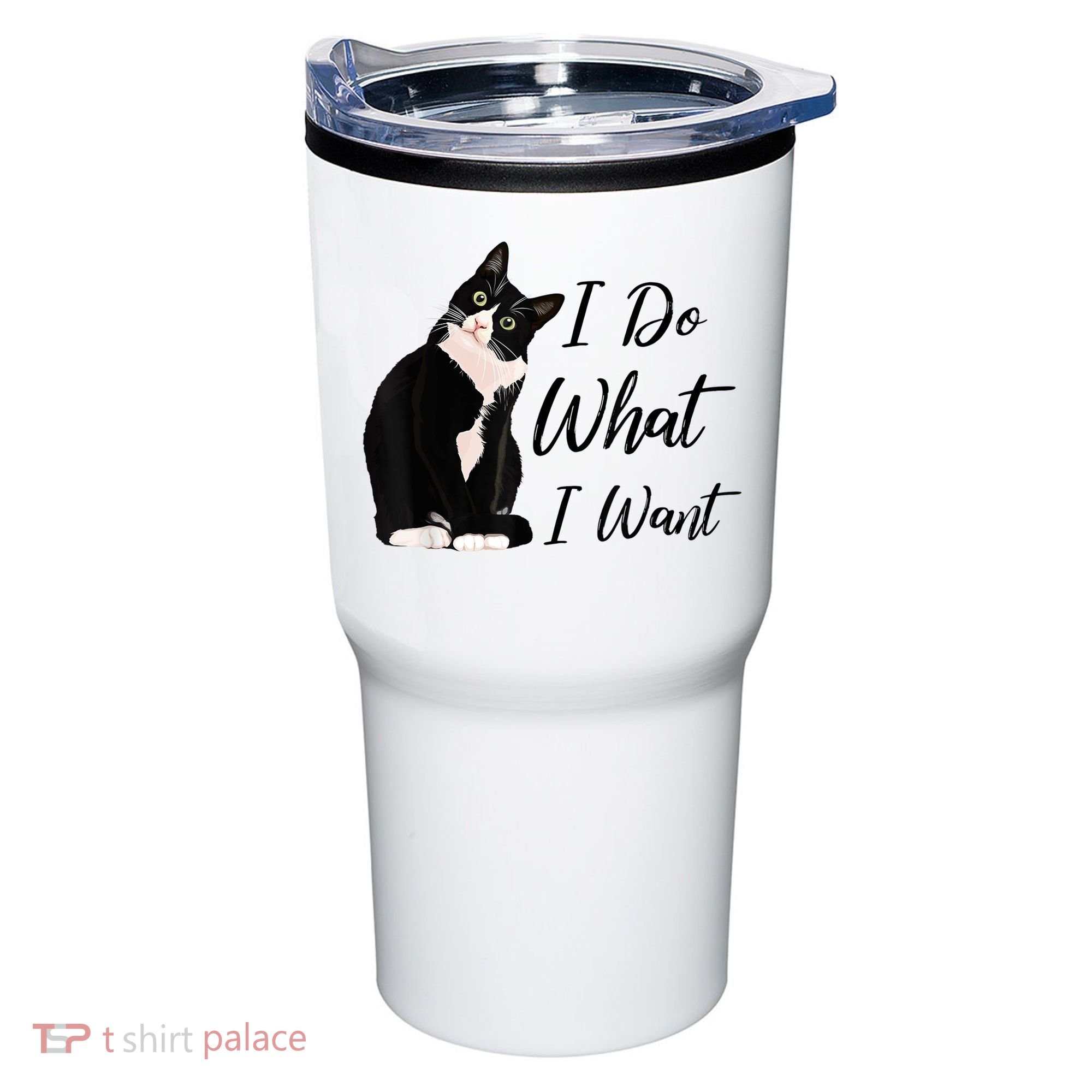 Do What I Want Tuxedo Cat Mom Cute Funny Graphic TShirt Tumbler