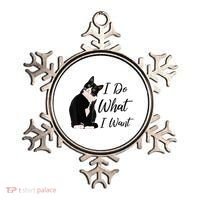 Do What I Want Tuxedo Cat Mom Cute Funny Graphic TShirt Ornament thumb 0